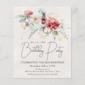 Papier Budget hiver Fleurs d'aquarelle 50e anniversaire (Devant)