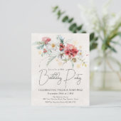 Papier Budget hiver Fleurs d'aquarelle 80e anniversaire (Debout devant)