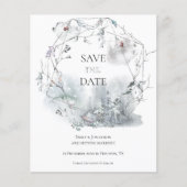 Papier Budget Hiver Foliage Mariage Enregistrer La Date (Devant)
