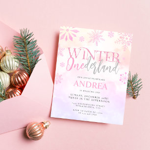 Papier Budget Hiver ONE derland Rose Girl 1er anniversair