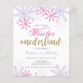 Papier Budget hiver Onederland 1er anniversaire Neige ros (Devant)