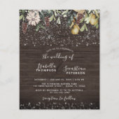 Papier Budget hiver Rustique Faire-part de mariage neigeu (Devant)