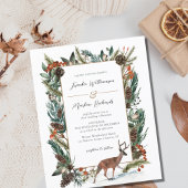 Papier Budget Hiver Végétation Pine Cône Mariage Invitati