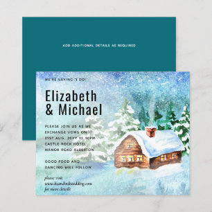 Papier Budget hiver Woodland Cabine Mariage Invitation