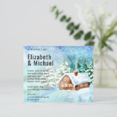Papier Budget hiver Woodland Cabine Mariage Invitation (Debout devant)