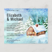Papier Budget hiver Woodland Cabine Mariage Invitation (Devant)