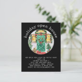 Papier Budget Holiday Open House Party Invitation noir (Debout devant)