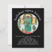 Papier Budget Holiday Open House Party Invitation noir (Devant)