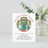 Papier Budget Holiday Open House Party Invitation rouge (Debout devant)