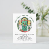 Papier Budget Holiday Open House Party Invitation vert (Debout devant)