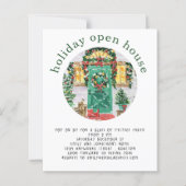 Papier Budget Holiday Open House Party Invitation vert (Devant)