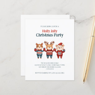 Papier Budget Holly Jolly Fête de Noël Invitation
