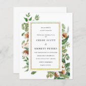 Papier Budget Holly Pine Hiver Mariage Invitation (Devant / Derrière)
