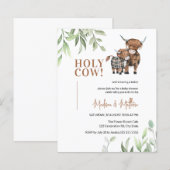 Papier Budget Holy Cow Rustic Farm Baby shower Invitation (Devant / Derrière)