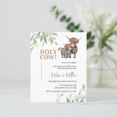 Papier Budget Holy Cow Rustic Farm Baby shower Invitation (Debout devant)
