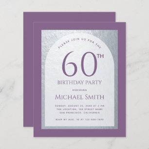Papier Budget Homme Anniversaire Dusty Purple Argent Invi