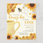 Papier Budget Honey Bee Aquarelle Tournesol 1er anniversa (Devant)