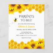 Papier Budget Honeypeb Parents to Bee Baby shower Invitat (Devant)