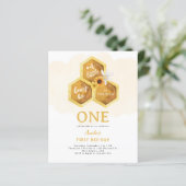 Papier Budget Honeypeb Sunflower Bee Premier anniversaire (Debout devant)