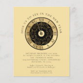 Papier Budget Horloge Or Nouvel An Eve invitation (Devant)