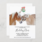 Papier Budget Horse Noël Mistletoe Pony Invitation (Devant / Derrière)