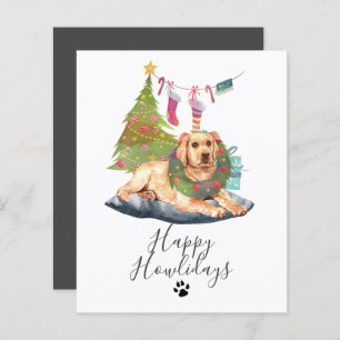 Papier BUDGET Howlidays Jaune Labrador Chien Noël