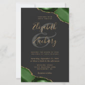 Papier Budget Hunter Green Agate Corners Dark Wedding (Devant)