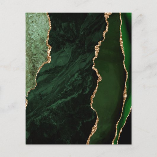 Papier Budget Hunter Green Agate Script 21e anniversaire (Dos)
