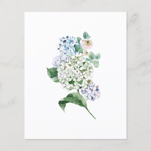 Papier Budget Hydrangea Rose 50e anniversaire Invitation (Dos)