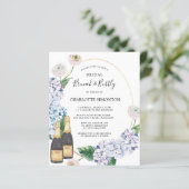 Papier Budget Hydrangea Rose Brunch Bubbly Invitation (Debout devant)