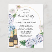 Papier Budget Hydrangea Rose Brunch Bubbly Invitation (Devant)
