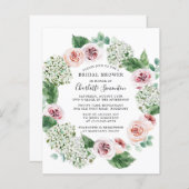 Papier Budget Hydrangea Rose de douche nuptiale Invitatio (Devant / Derrière)