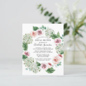 Papier Budget Hydrangea Rose de douche nuptiale Invitatio (Debout devant)