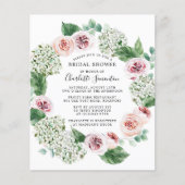 Papier Budget Hydrangea Rose de douche nuptiale Invitatio (Devant)