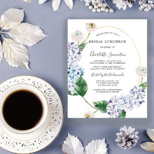 Papier Budget Hydrangea Rose Déjeuner nuptiale Invitation
