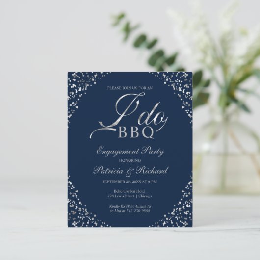 Papier Budget I DO BBQ Engagement Invitations de la parti (Debout devant)