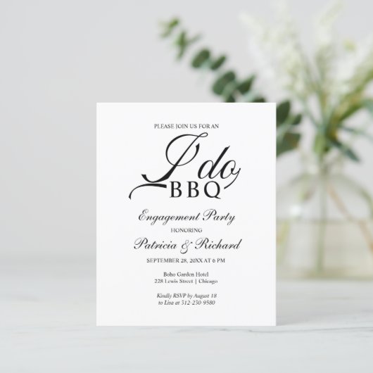 Papier Budget I DO BBQ Engagement Invitations de la parti (Debout devant)