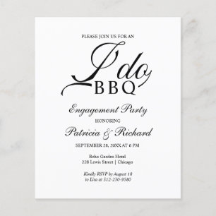 Papier Budget I DO BBQ Engagement Invitations de la parti