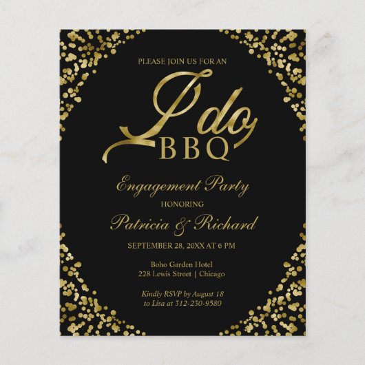 Papier Budget I DO BBQ Engagement Invitations de la parti (Devant)