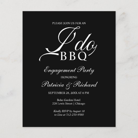 Papier Budget I DO BBQ Engagement Invitations de la parti (Devant)