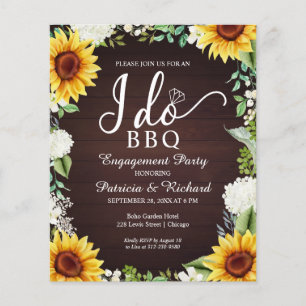 Papier Budget I Do BBQ Rustic Engagement Party Invitation