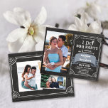 Papier BUDGET I DO Engagement 4 Photo BBQ Invitation<br><div class="desc">BUDGET I DO Engagement 4 Photo Chalkboard BBQ Party Invitation Card. Celebrate your special event with this beautiful and budget friendly card. Please note that ENVELOPES ARE NOT included. The dimensions of this card are 4.5" x 5.6" and fit well into an A6 envelope 4.75” x 6.5” if you have....</div>