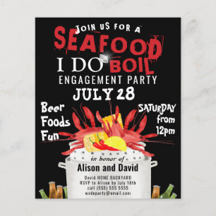 Papier BUDGET I FAIRE Fiançailles Seafood Party Invitatio