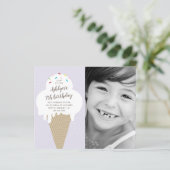 Papier Budget Ice crème cône anniversaire de enfant invit (Debout devant)