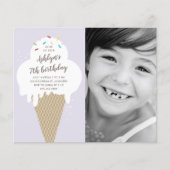 Papier Budget Ice crème cône anniversaire de enfant invit (Devant)