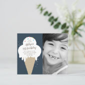 Papier Budget Ice crème cône anniversaire de enfant invit (Debout devant)