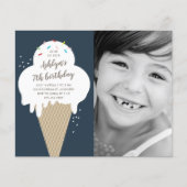 Papier Budget Ice crème cône anniversaire de enfant invit (Devant)