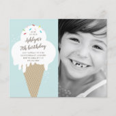 Papier Budget Ice crème cône anniversaire de enfant invit (Devant)