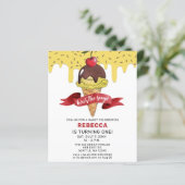 Papier Budget Ice crème fête invitation Anniversaire (Debout devant)