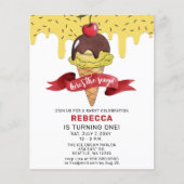 Papier Budget Ice crème fête invitation Anniversaire (Devant)